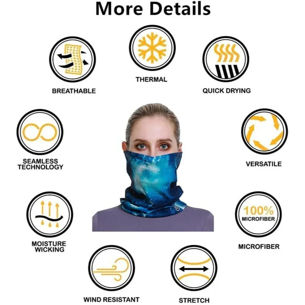 Headband Neck Gaiter Microfiber One Size Breathable Sports Face Mask